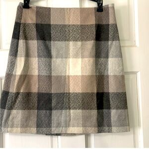Loft Gray Plaid Size 4 Skirt Fall Inspired EUC